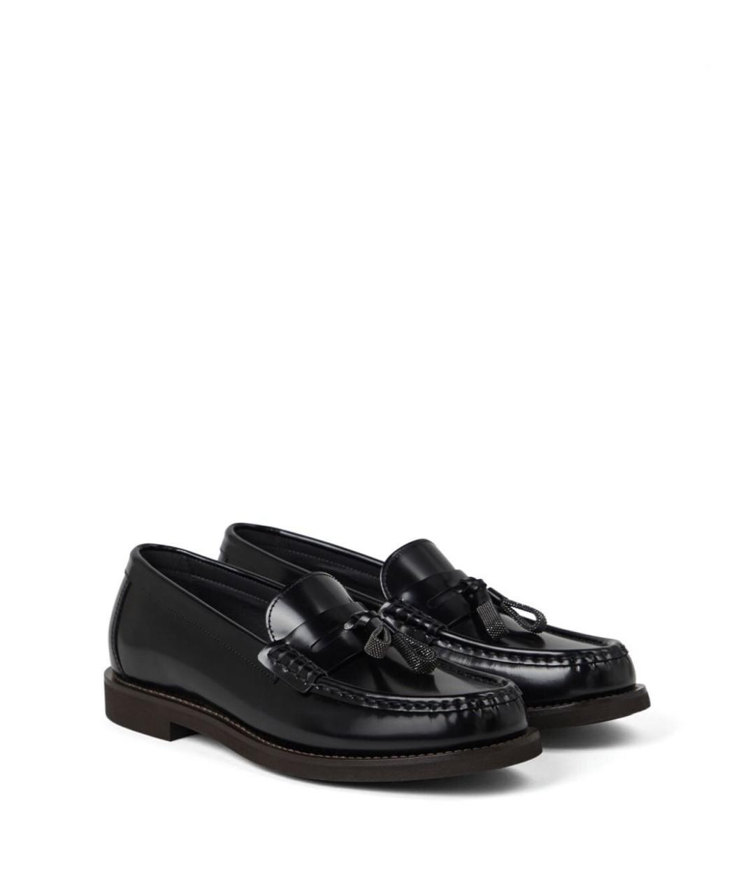 BRUNELLO CUCINELLI Черные кожаные лоферы, фото 4