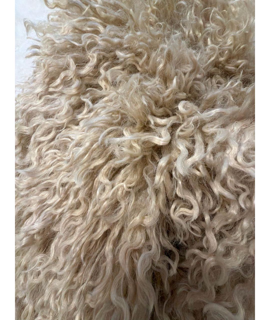 ISABEL MARANT Бежевая полиэстеровая шуба, фото 4