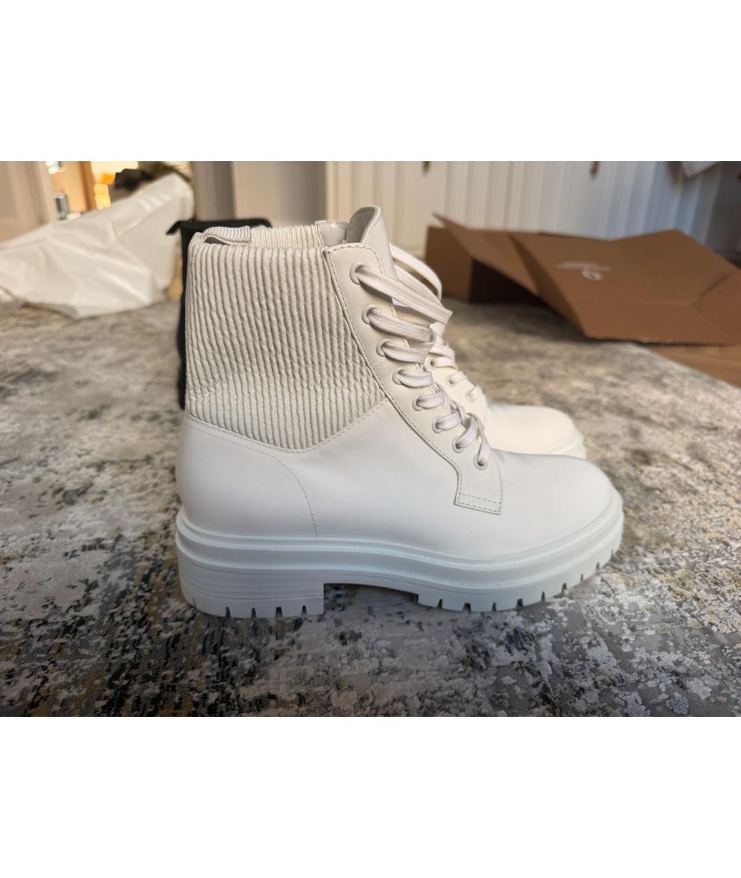 GIANVITO ROSSI Белые текстильные ботинки, фото 5