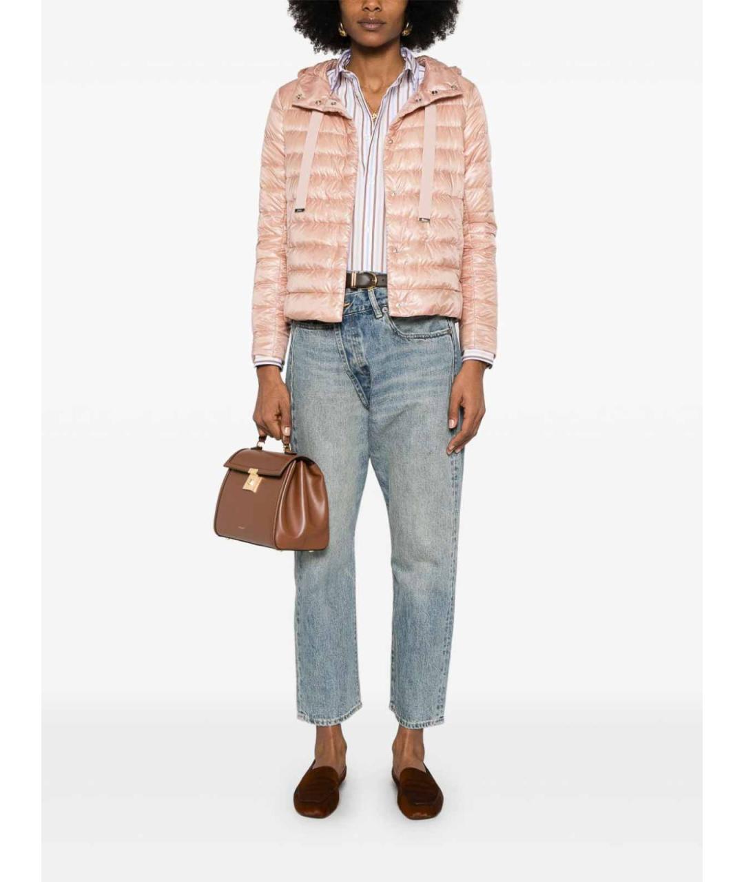 HERNO Розовый полиамидовый пуховик, фото 2