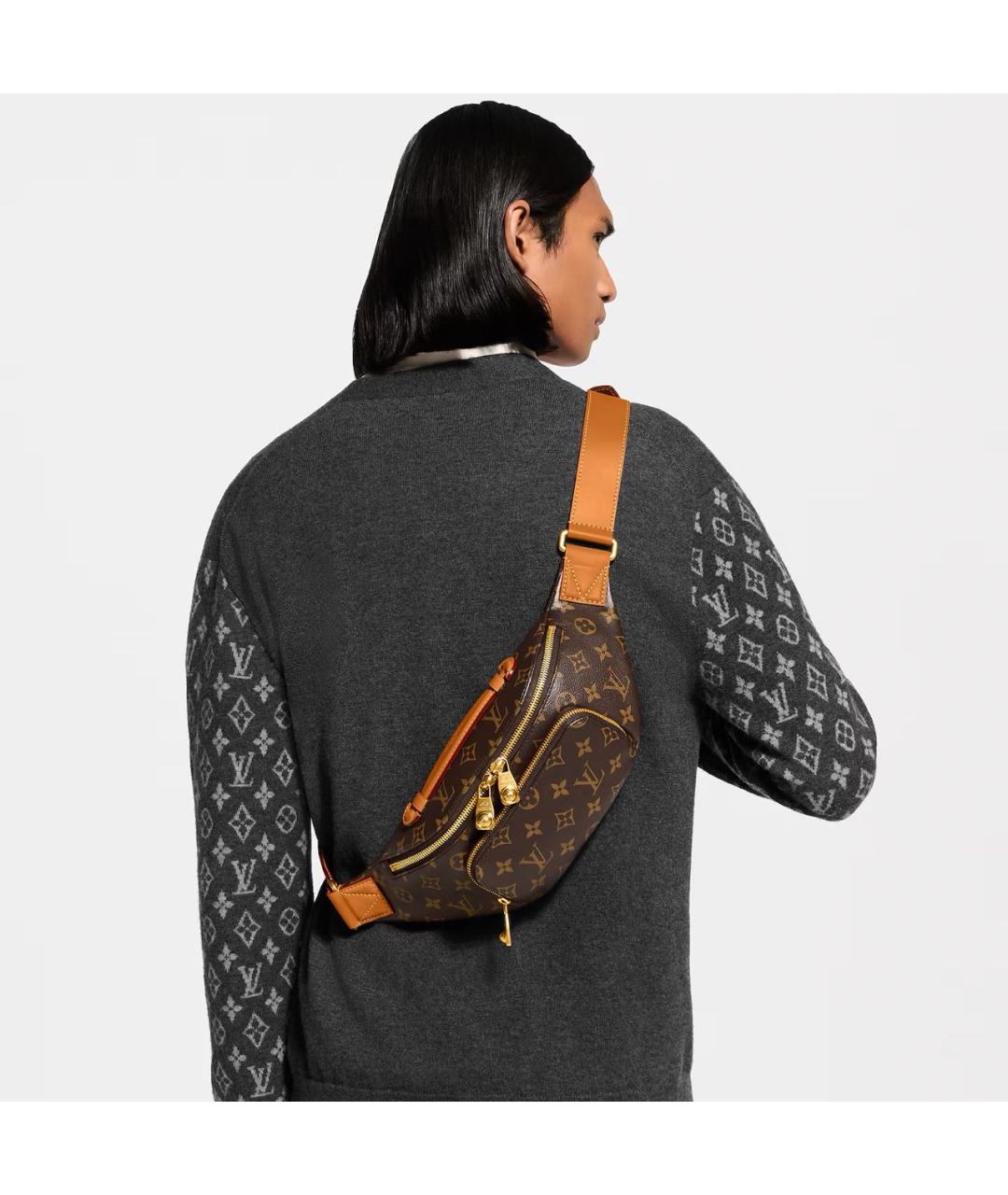 LOUIS VUITTON Коричневая поясная сумка из канвы, фото 5