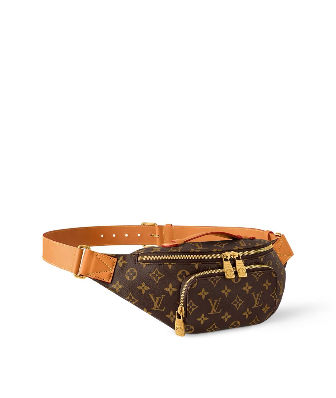 LOUIS VUITTON Коричневая поясная сумка из канвы, фото 3