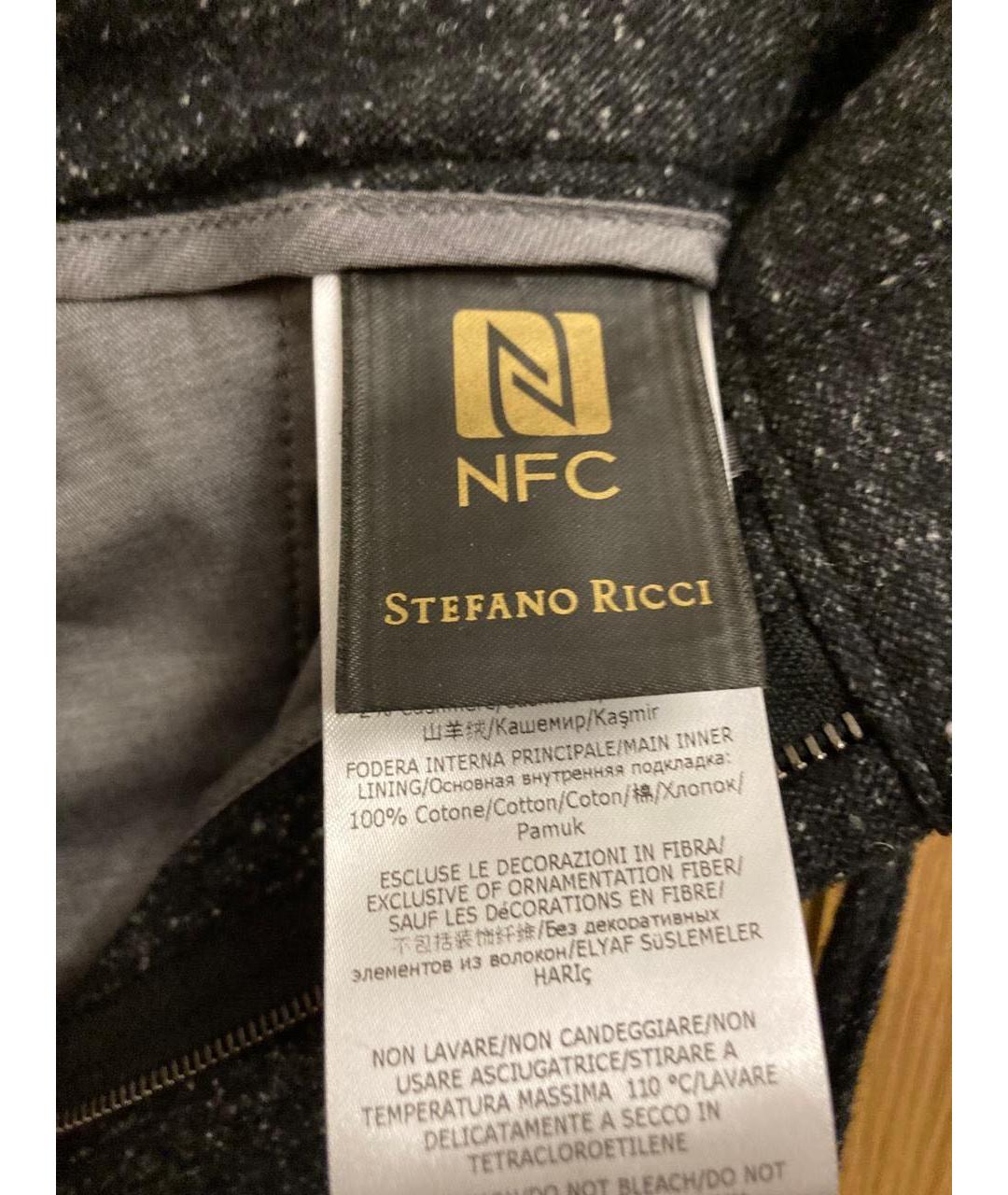 STEFANO RICCI Антрацитовые шерстяные повседневные брюки, фото 4