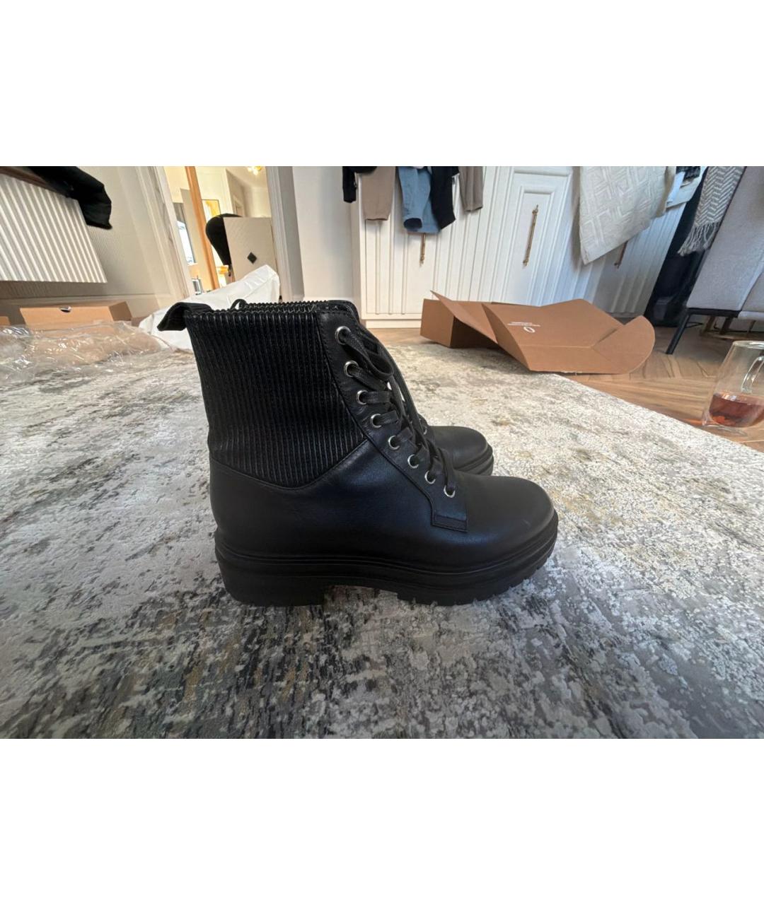 GIANVITO ROSSI Черные кожаные ботинки, фото 5