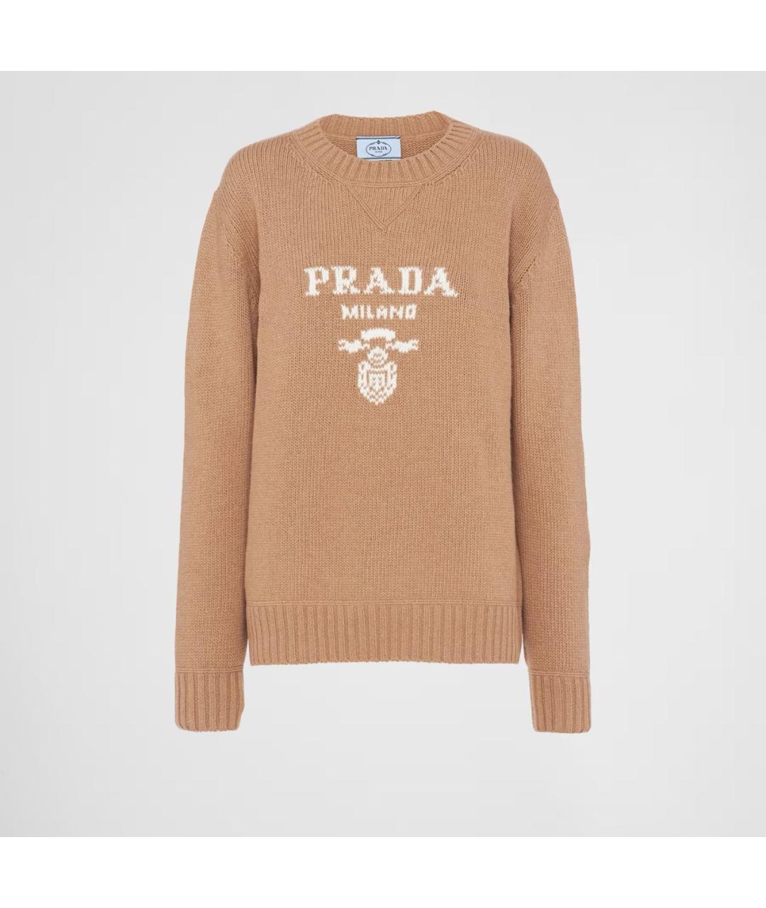 PRADA Коричневый кашемировый джемпер / свитер, фото 4