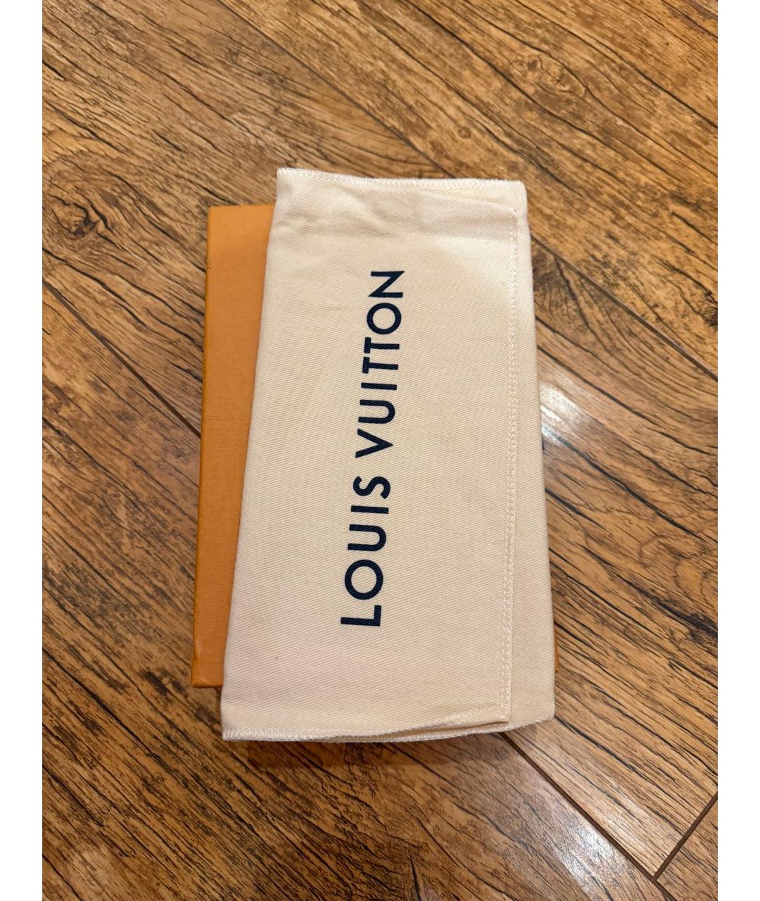 LOUIS VUITTON Черный кожаный кошелек, фото 6