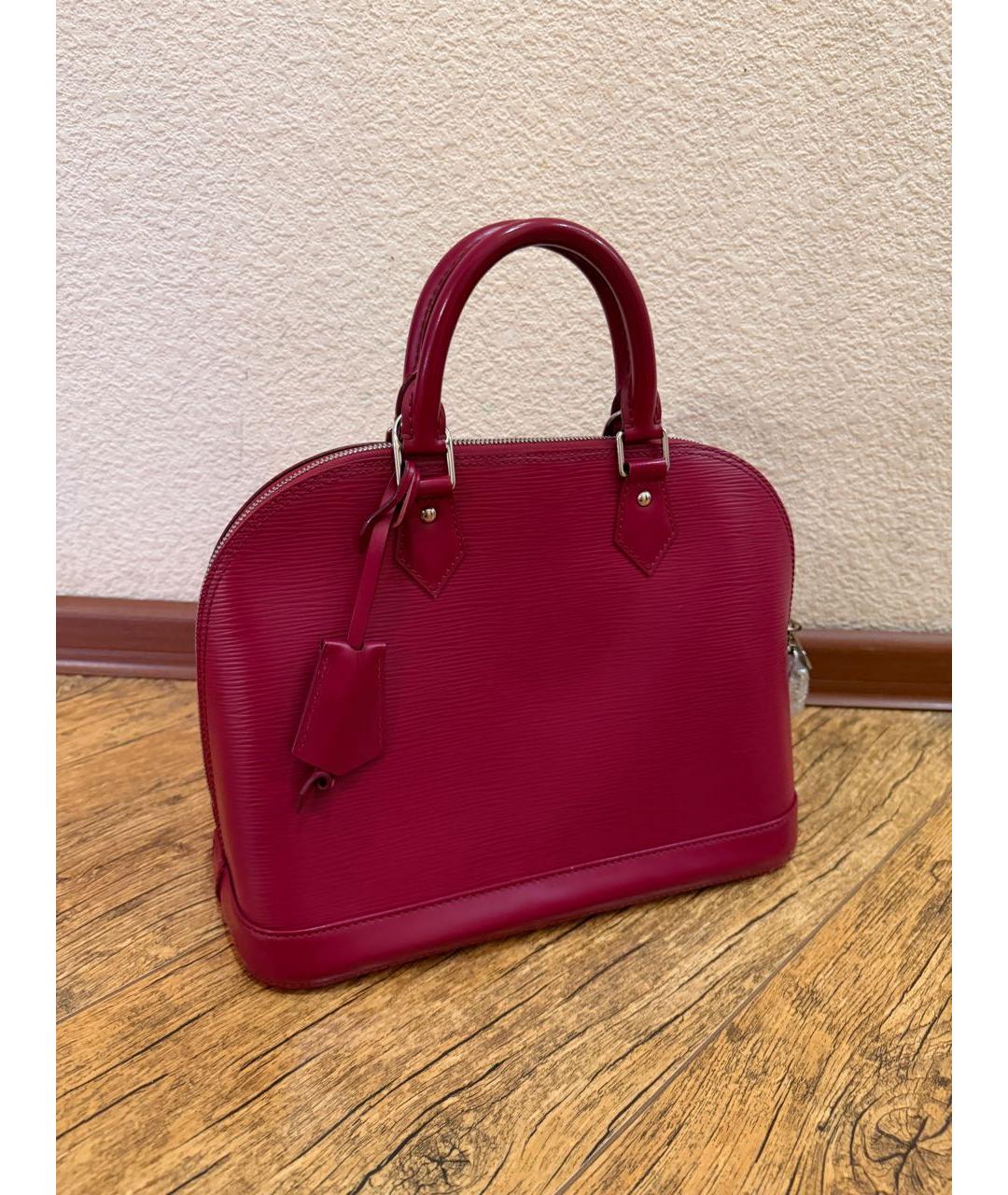 LOUIS VUITTON Красная кожаная сумка с короткими ручками, фото 9