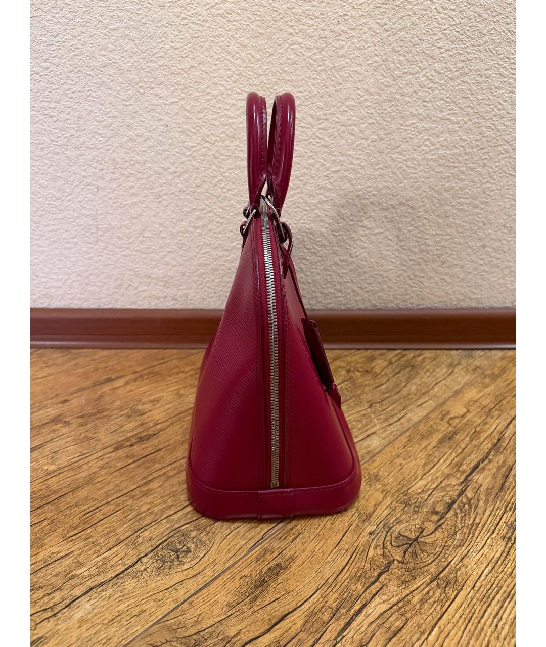 LOUIS VUITTON Красная кожаная сумка с короткими ручками, фото 4
