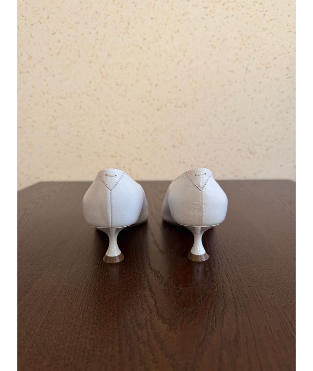 MAISON MARGIELA Белые кожаные туфли, фото 4