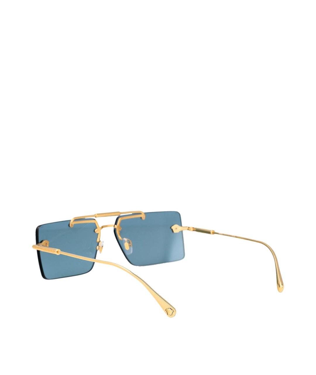 VERSACE Золотые металлические солнцезащитные очки, фото 4