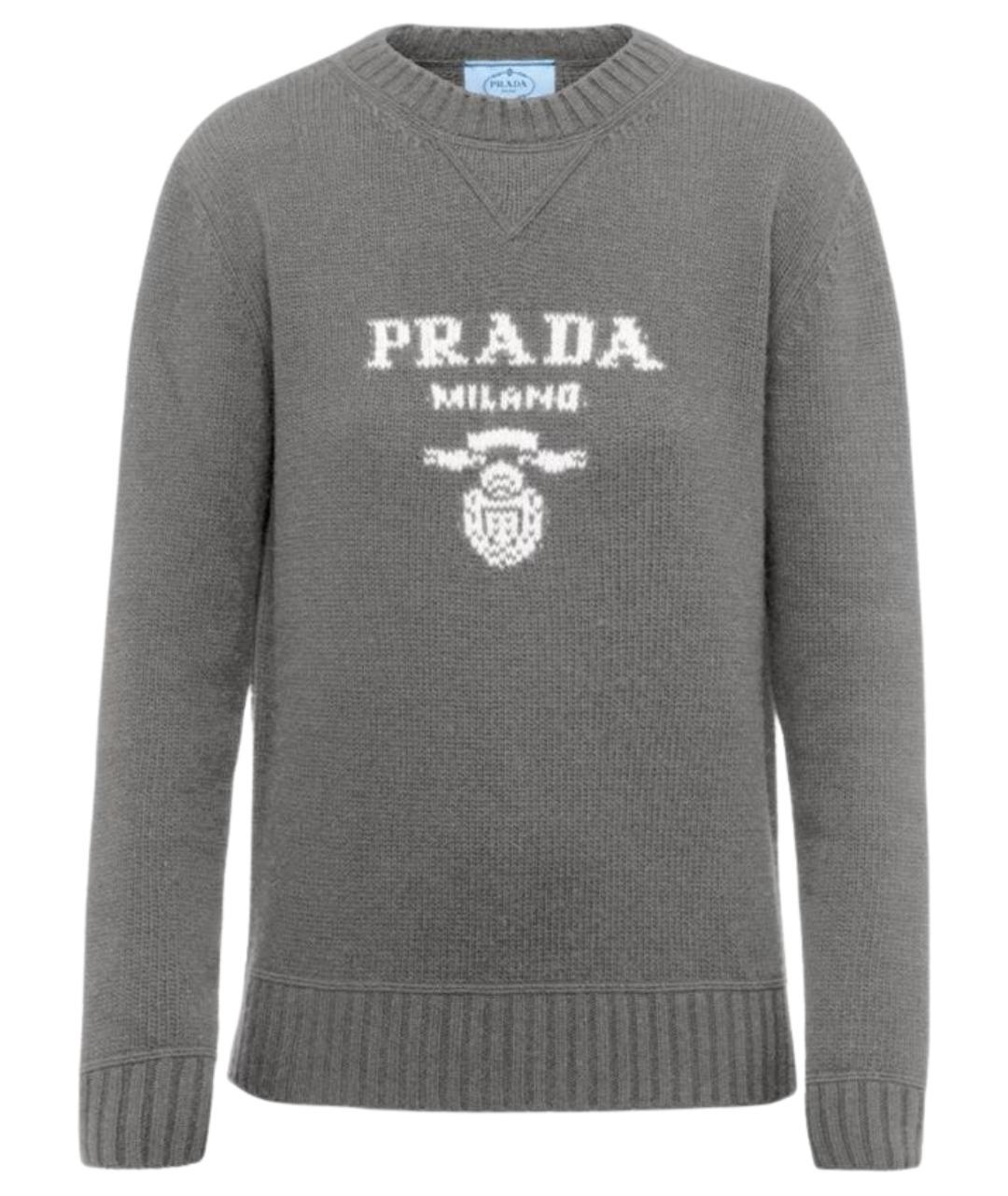 PRADA Серый кашемировый джемпер / свитер, фото 1