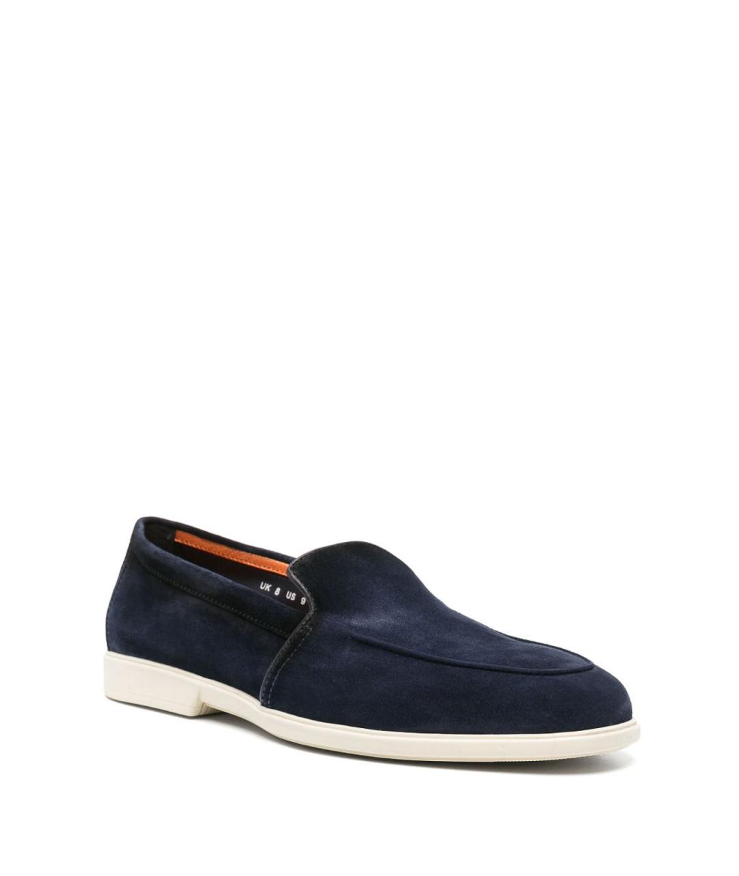 SANTONI Синие замшевые лоферы, фото 3