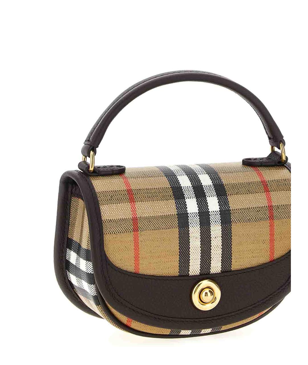 BURBERRY Бежевая сумка с короткими ручками из канвы, фото 3