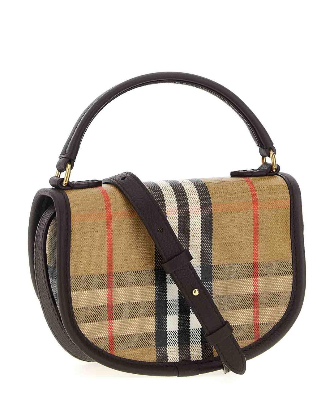 BURBERRY Бежевая сумка с короткими ручками из канвы, фото 2