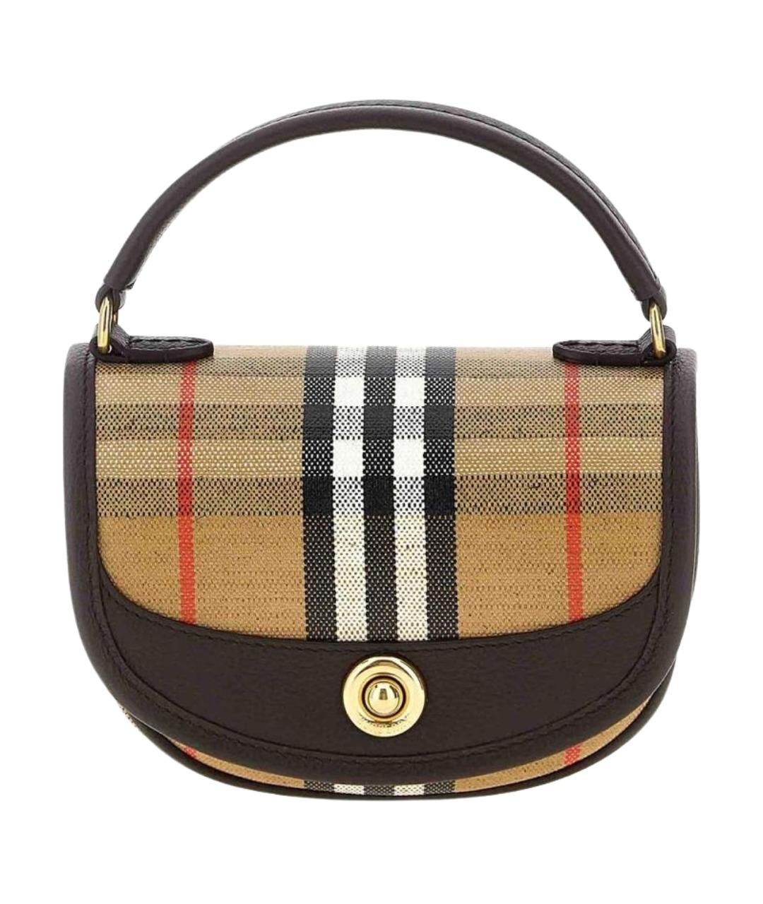 BURBERRY Бежевая сумка с короткими ручками из канвы, фото 1