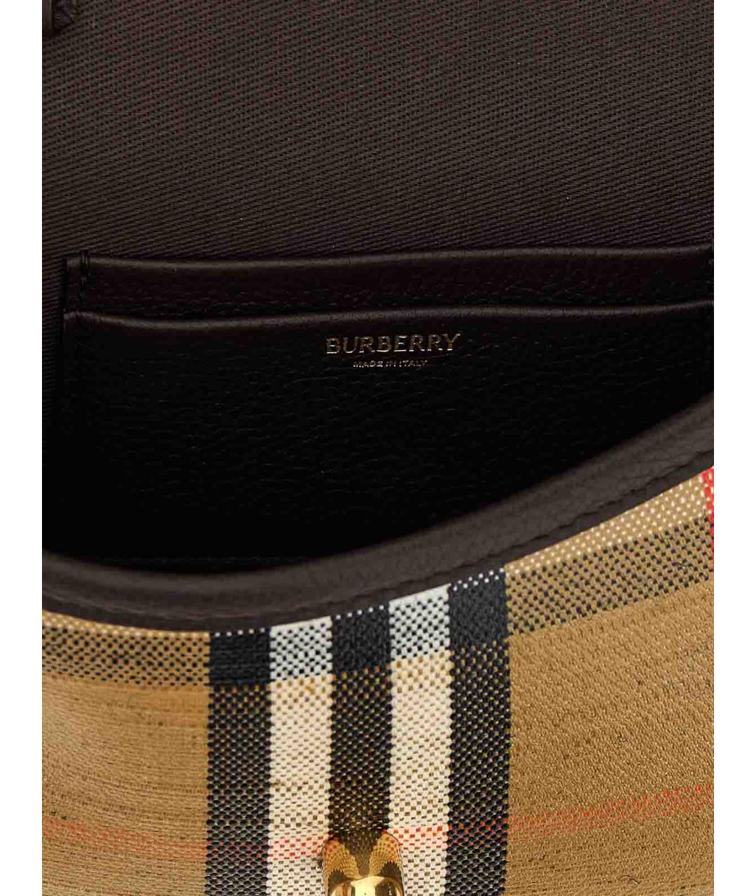 BURBERRY Бежевая сумка с короткими ручками из канвы, фото 4