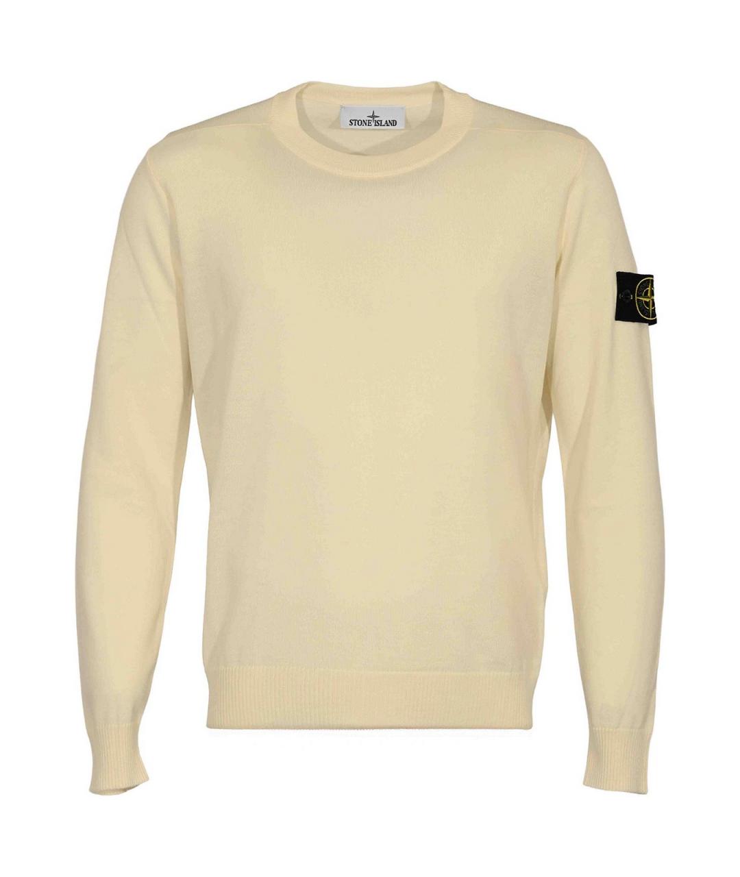STONE ISLAND Белый шерстяной джемпер / свитер, фото 1