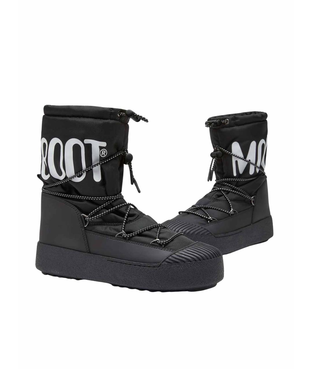 MOON BOOT Черные синтетические высокие ботинки, фото 2