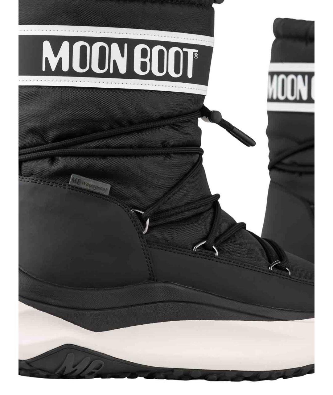 MOON BOOT Черные текстильные высокие ботинки, фото 2