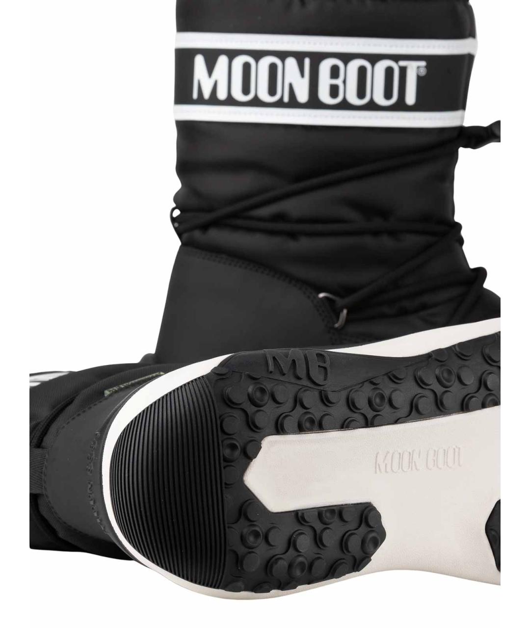 MOON BOOT Черные текстильные высокие ботинки, фото 3