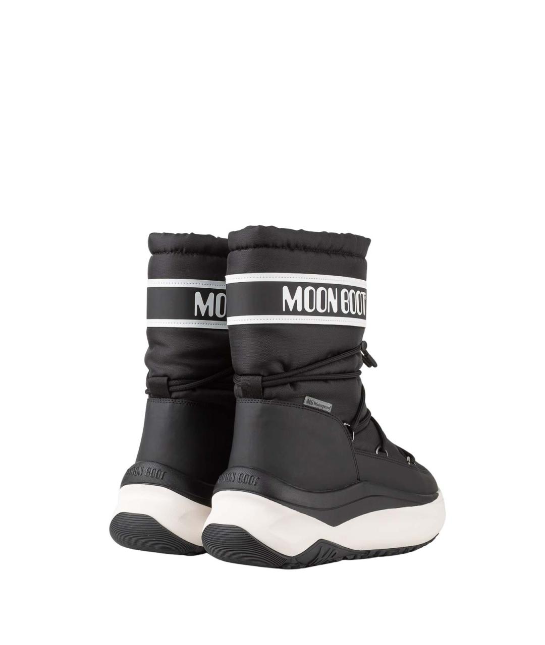 MOON BOOT Черные текстильные высокие ботинки, фото 4