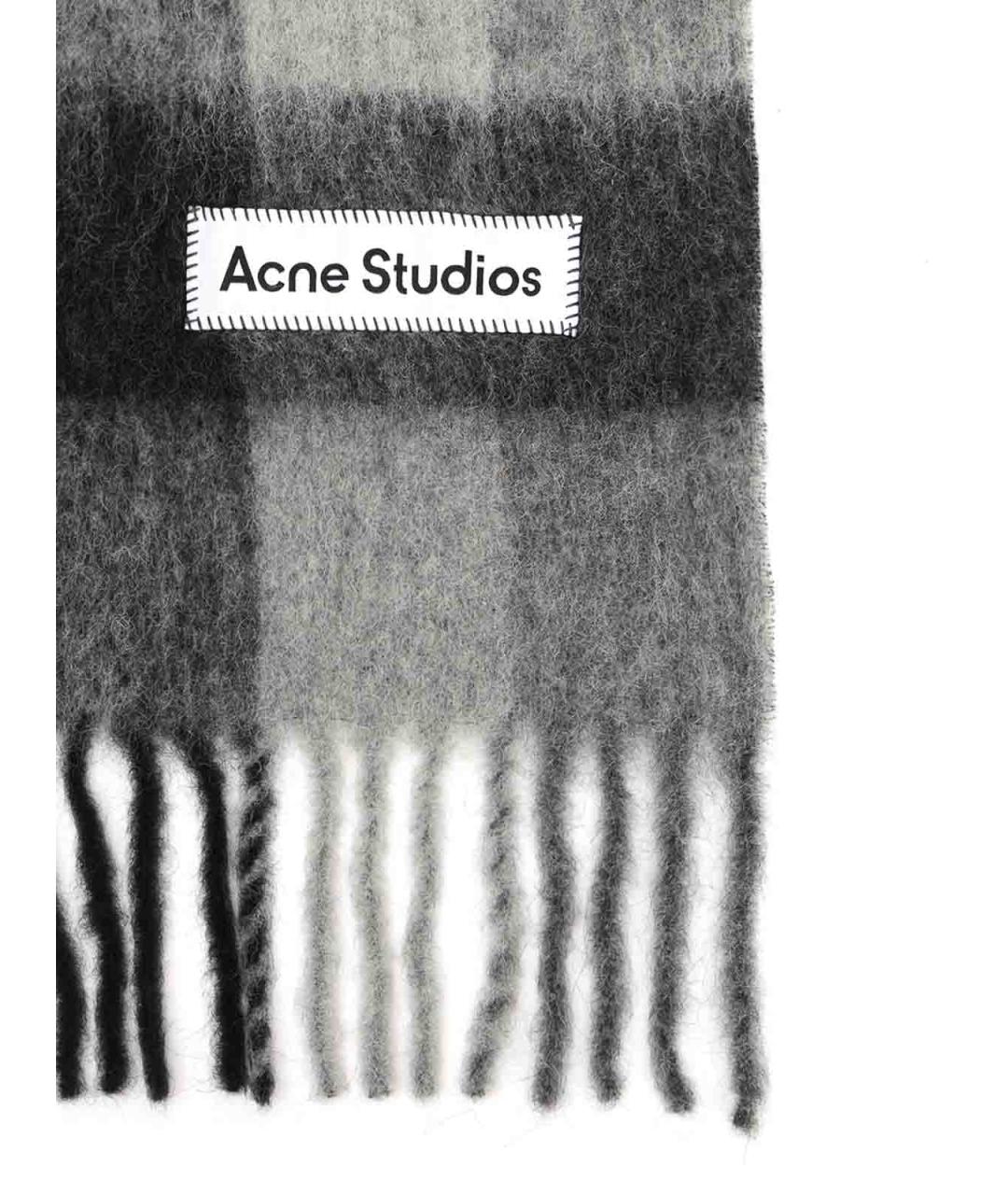ACNE STUDIOS Серый шерстяной шарф, фото 2