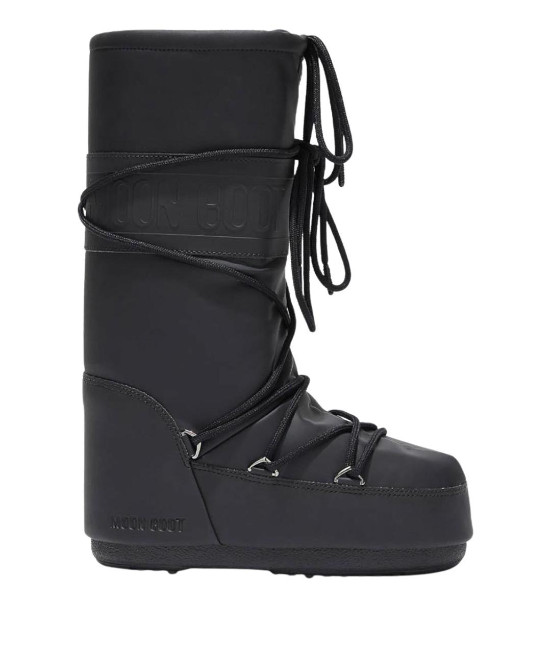 MOON BOOT Черные резиновые высокие ботинки, фото 1
