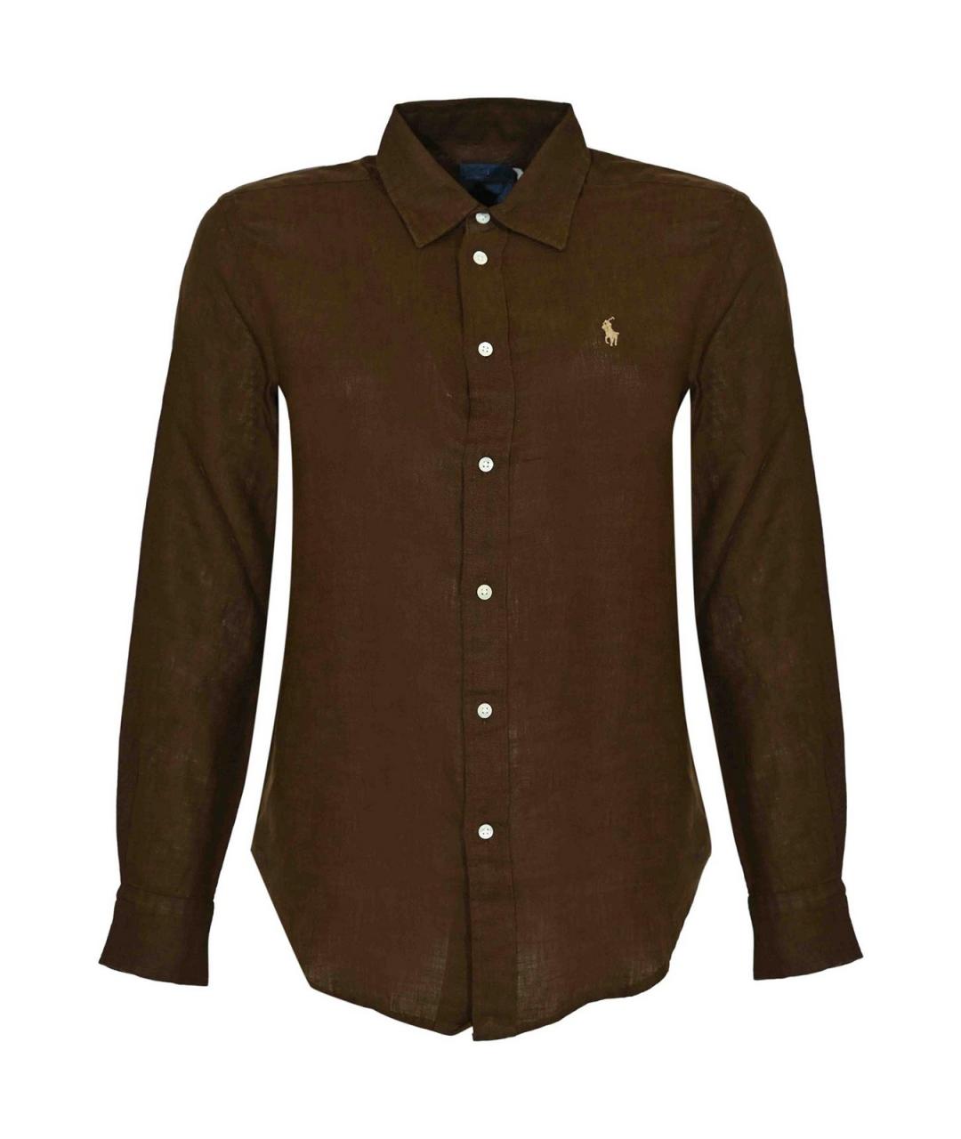 POLO RALPH LAUREN Коричневая льняная рубашка, фото 1