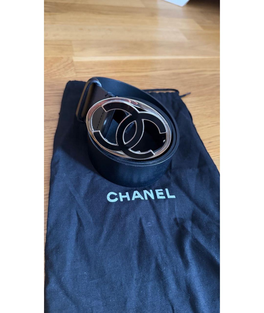 CHANEL Черный кожаный ремень, фото 3