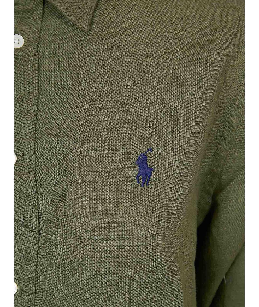 POLO RALPH LAUREN Зеленая льняная рубашка, фото 3