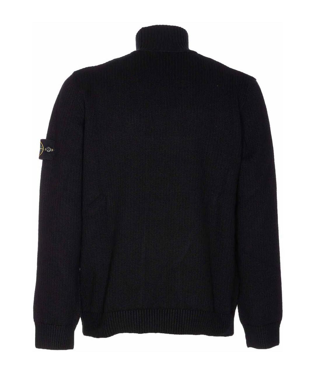 STONE ISLAND Черный хлопковый джемпер / свитер, фото 2