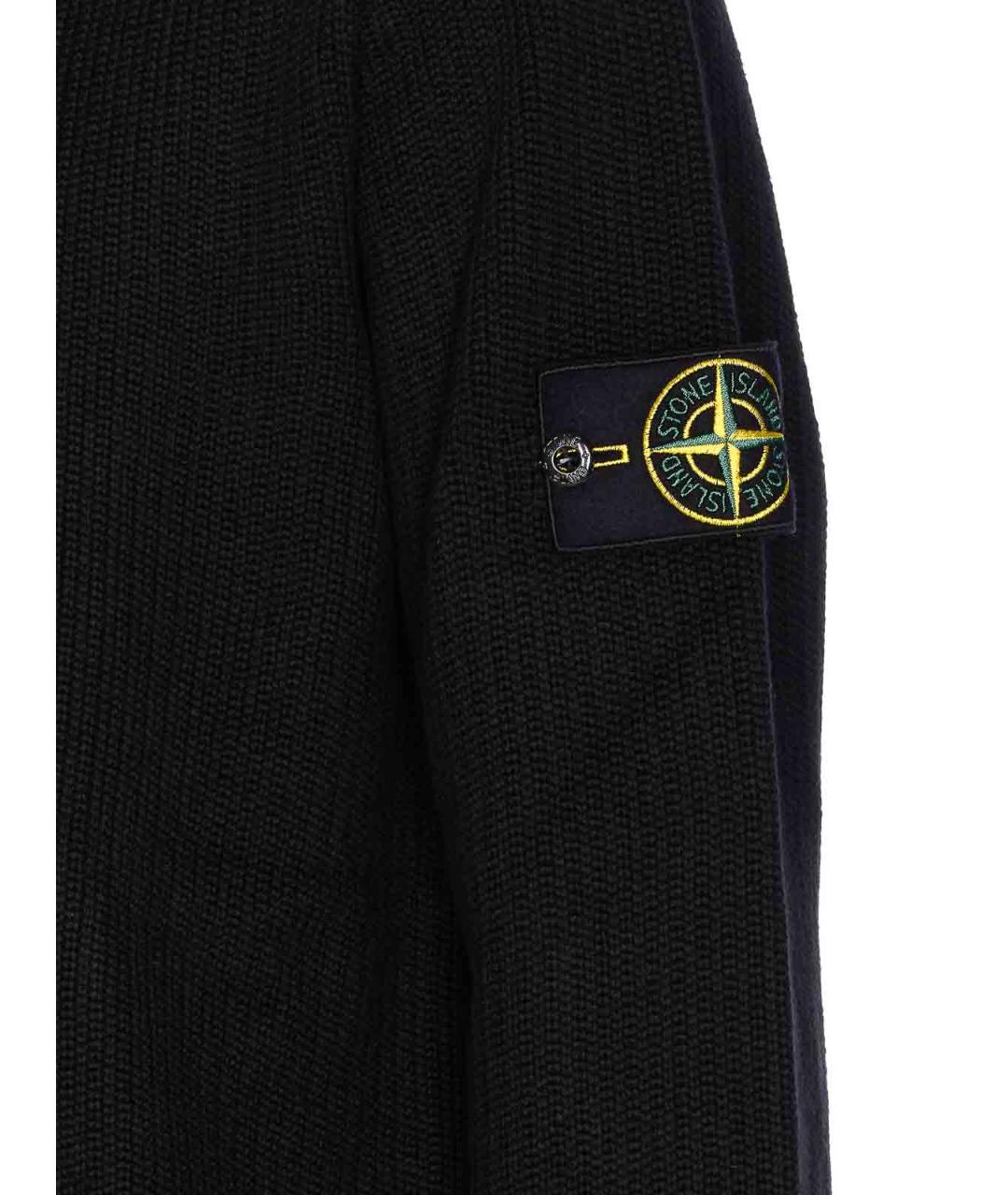STONE ISLAND Черный хлопковый джемпер / свитер, фото 3