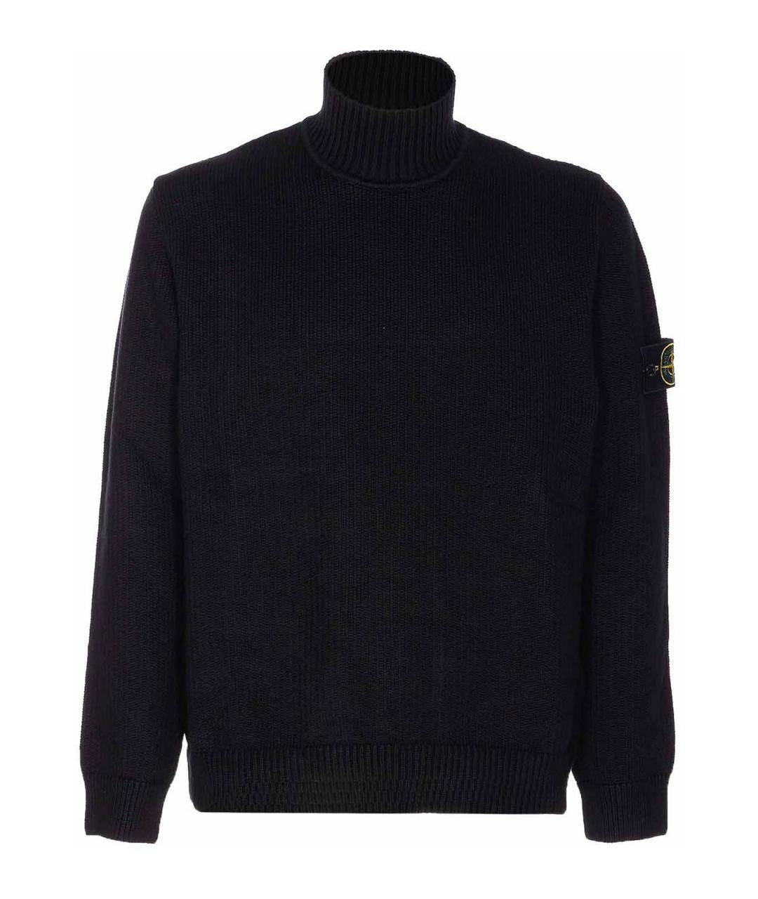 STONE ISLAND Черный хлопковый джемпер / свитер, фото 1