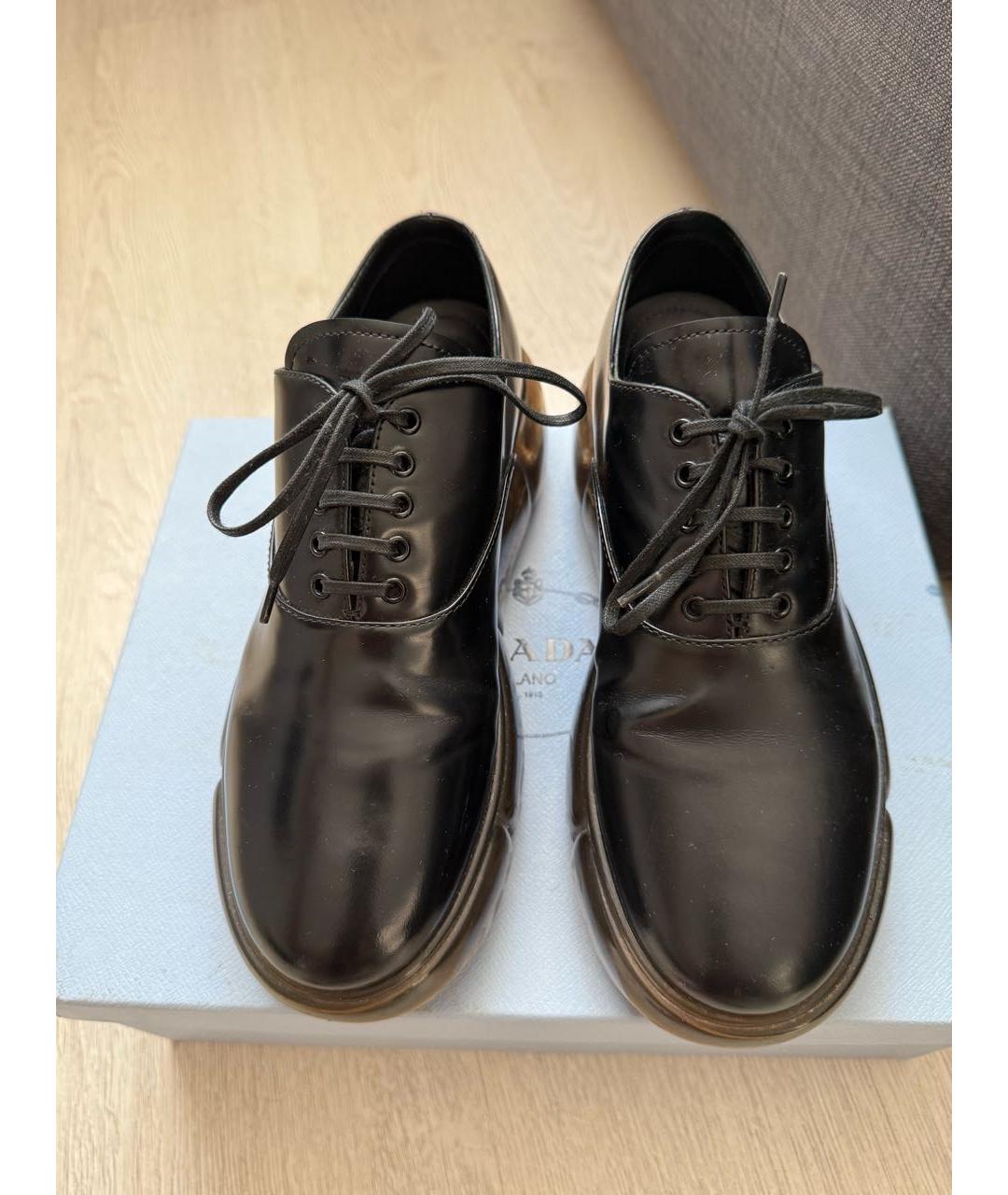 PRADA Черные кожаные брогги и оксфорды, фото 2