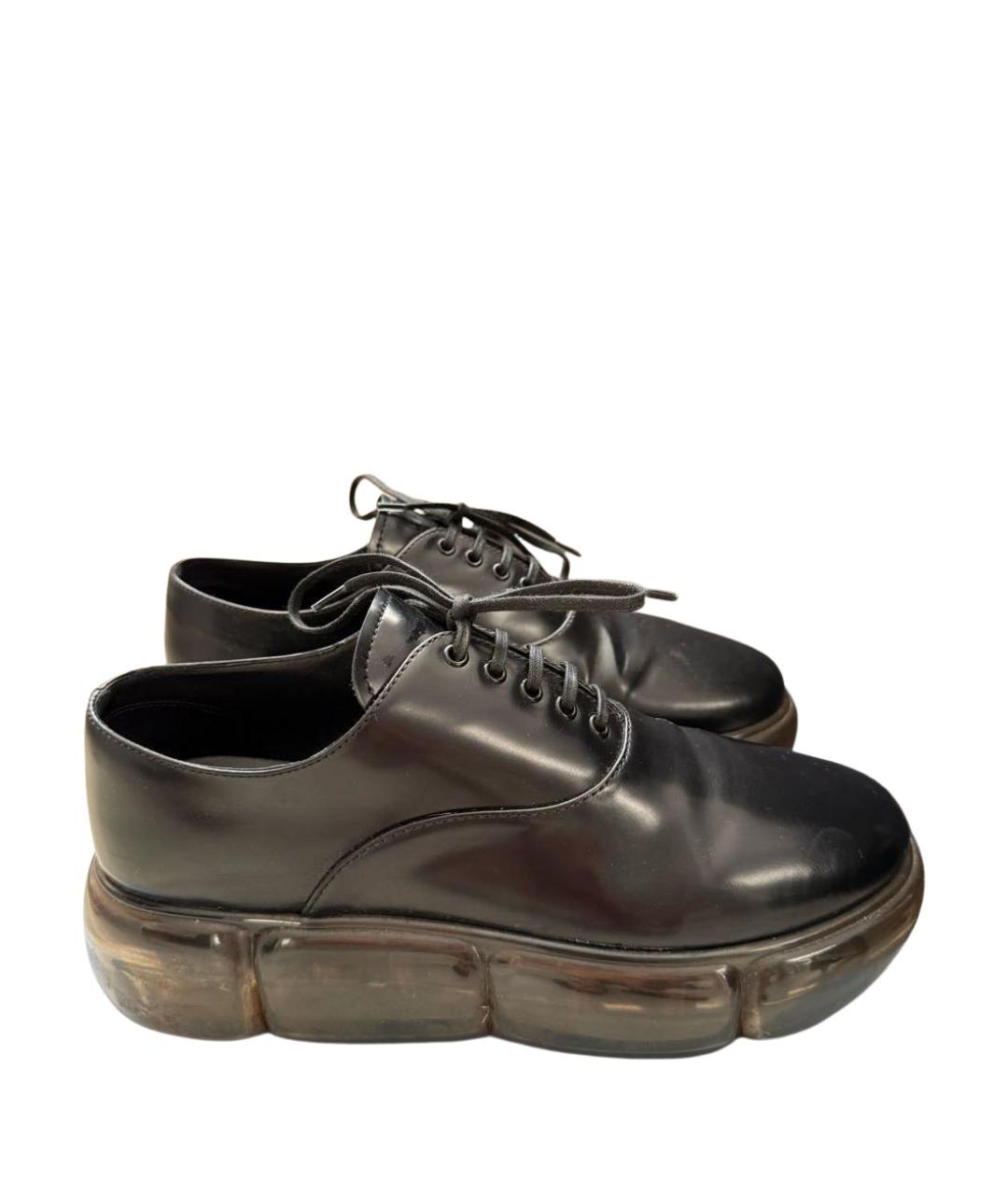 PRADA Черные кожаные брогги и оксфорды, фото 1
