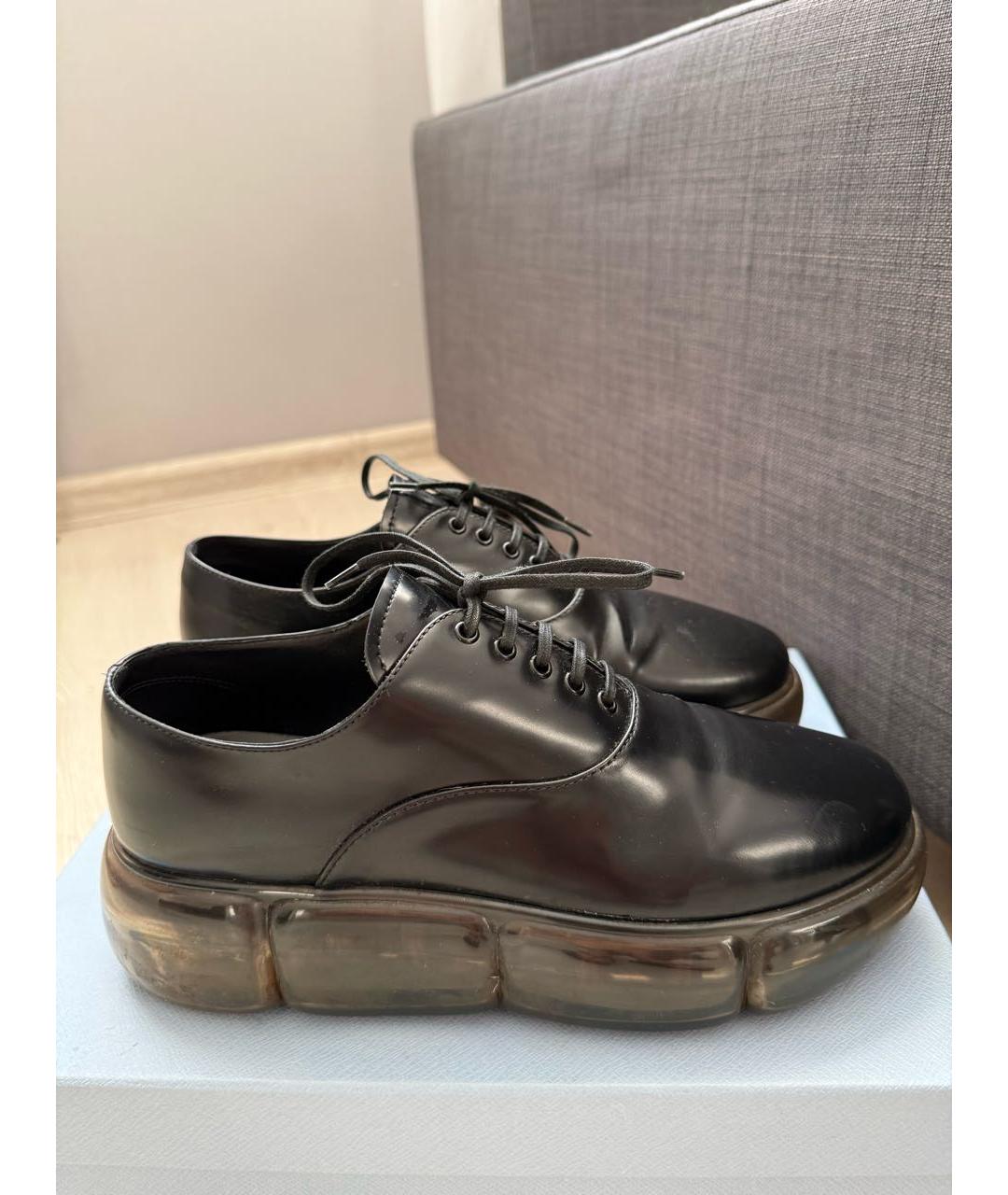 PRADA Черные кожаные брогги и оксфорды, фото 5
