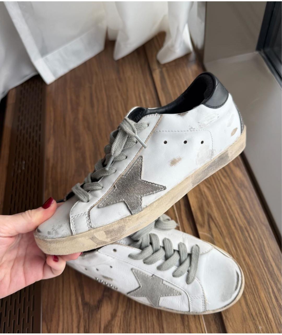 GOLDEN GOOSE Белые кожаные кеды, фото 4