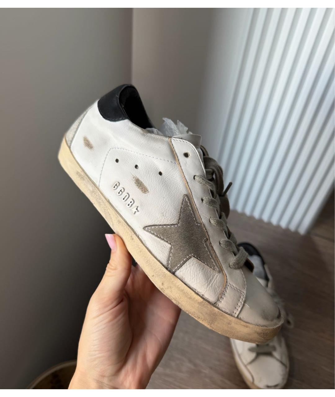 GOLDEN GOOSE Белые кожаные кеды, фото 4