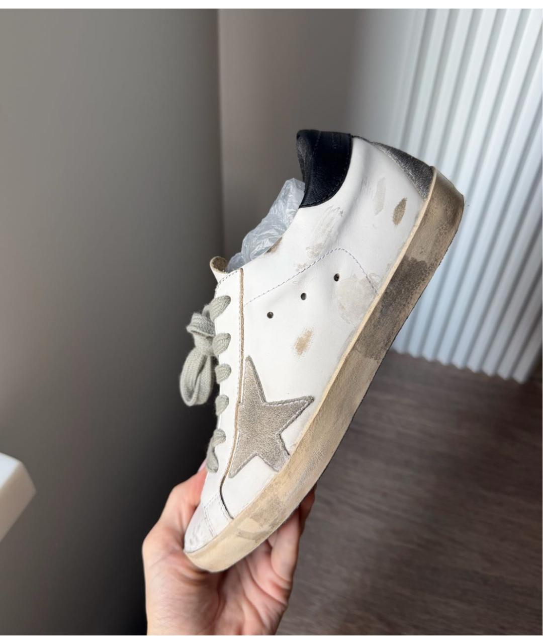 GOLDEN GOOSE Белые кожаные кеды, фото 2