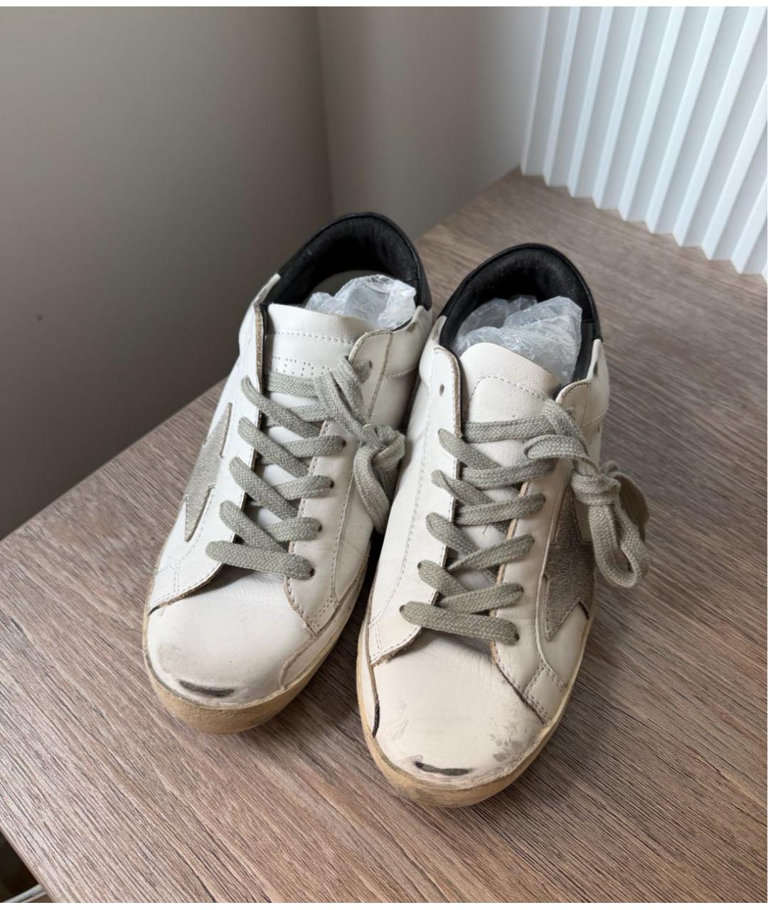 GOLDEN GOOSE Белые кожаные кеды, фото 5