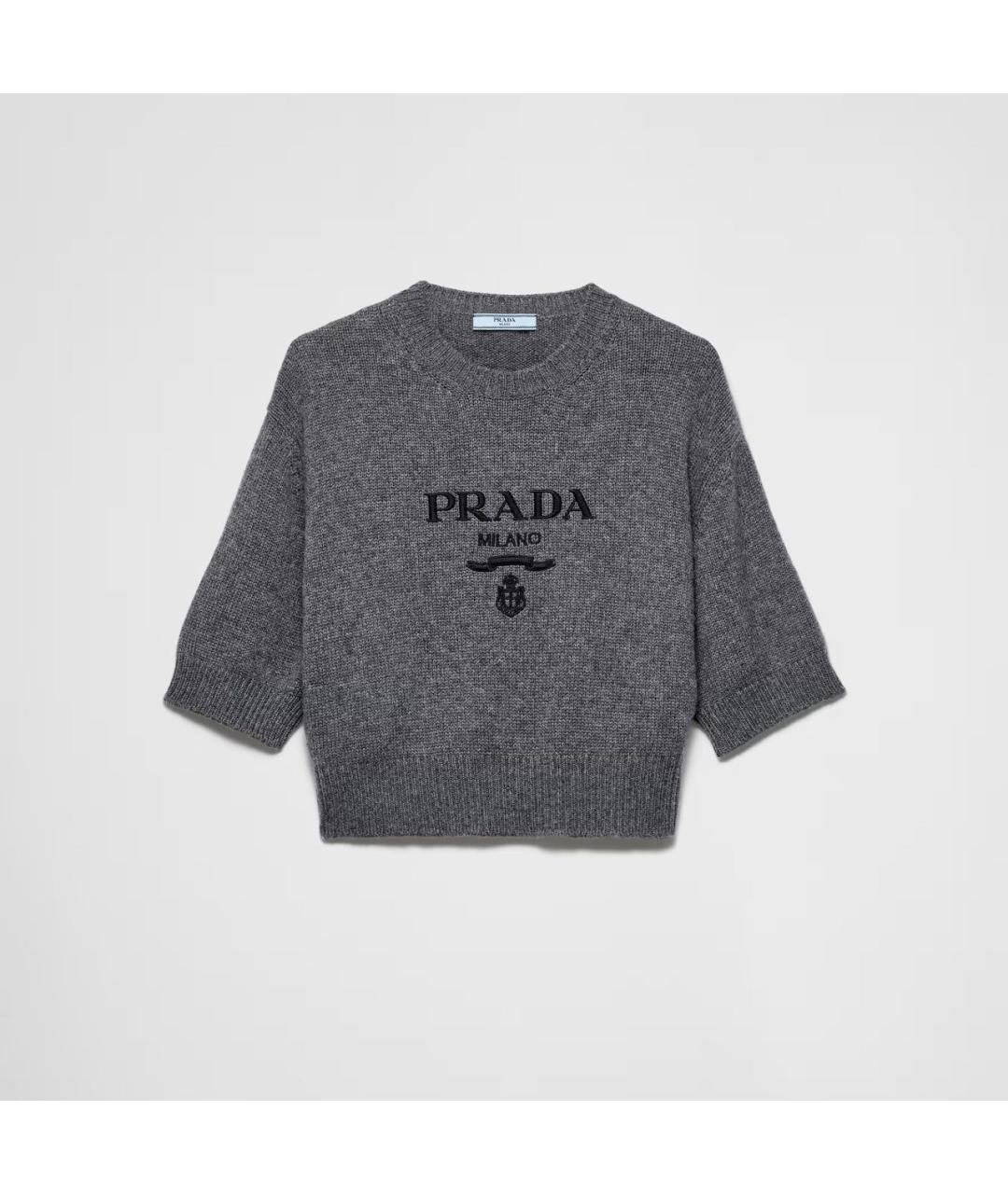PRADA Серый шерстяной джемпер / свитер, фото 4
