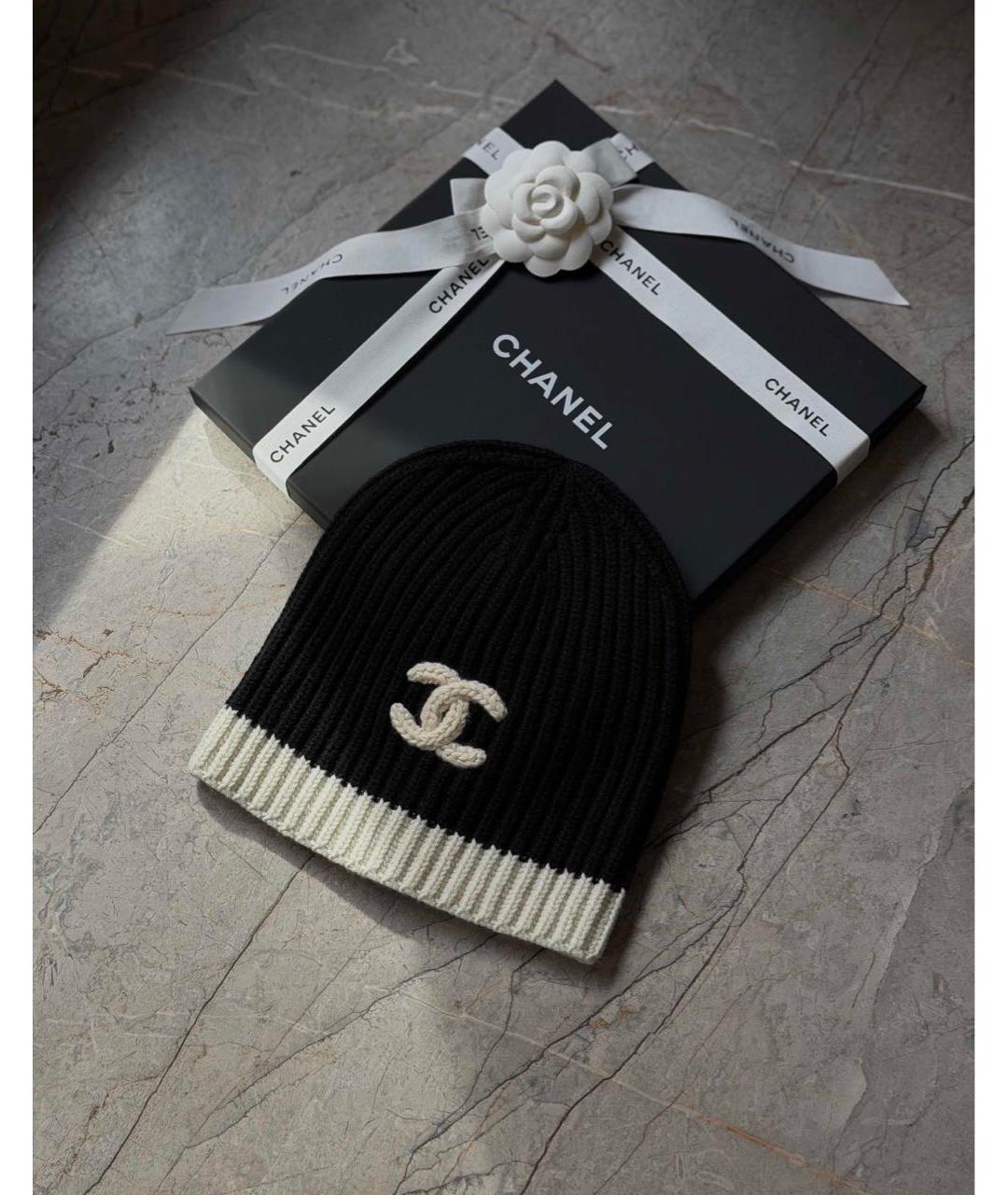 CHANEL Черная кашемировая шапка, фото 2