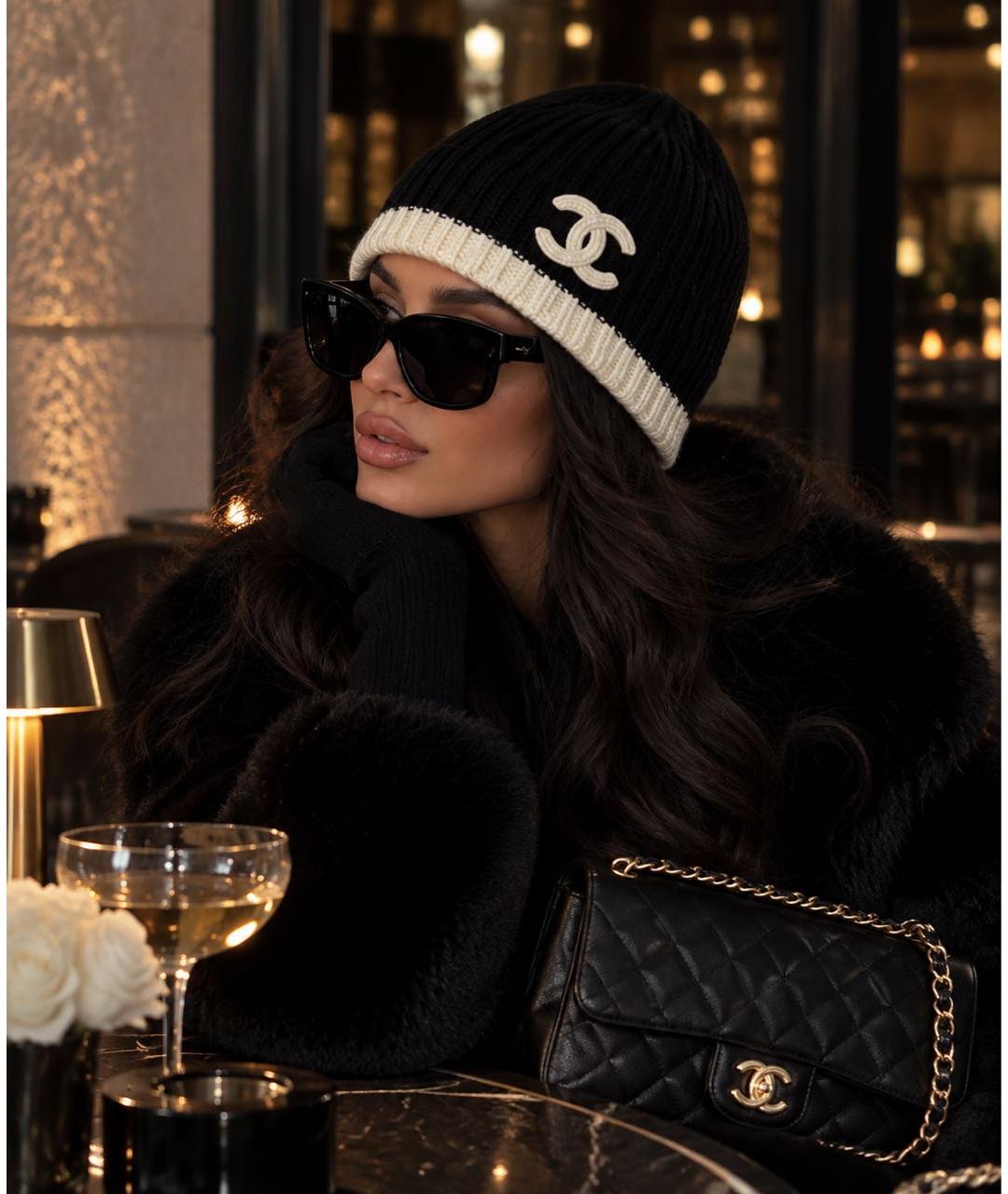 CHANEL Черная кашемировая шапка, фото 3