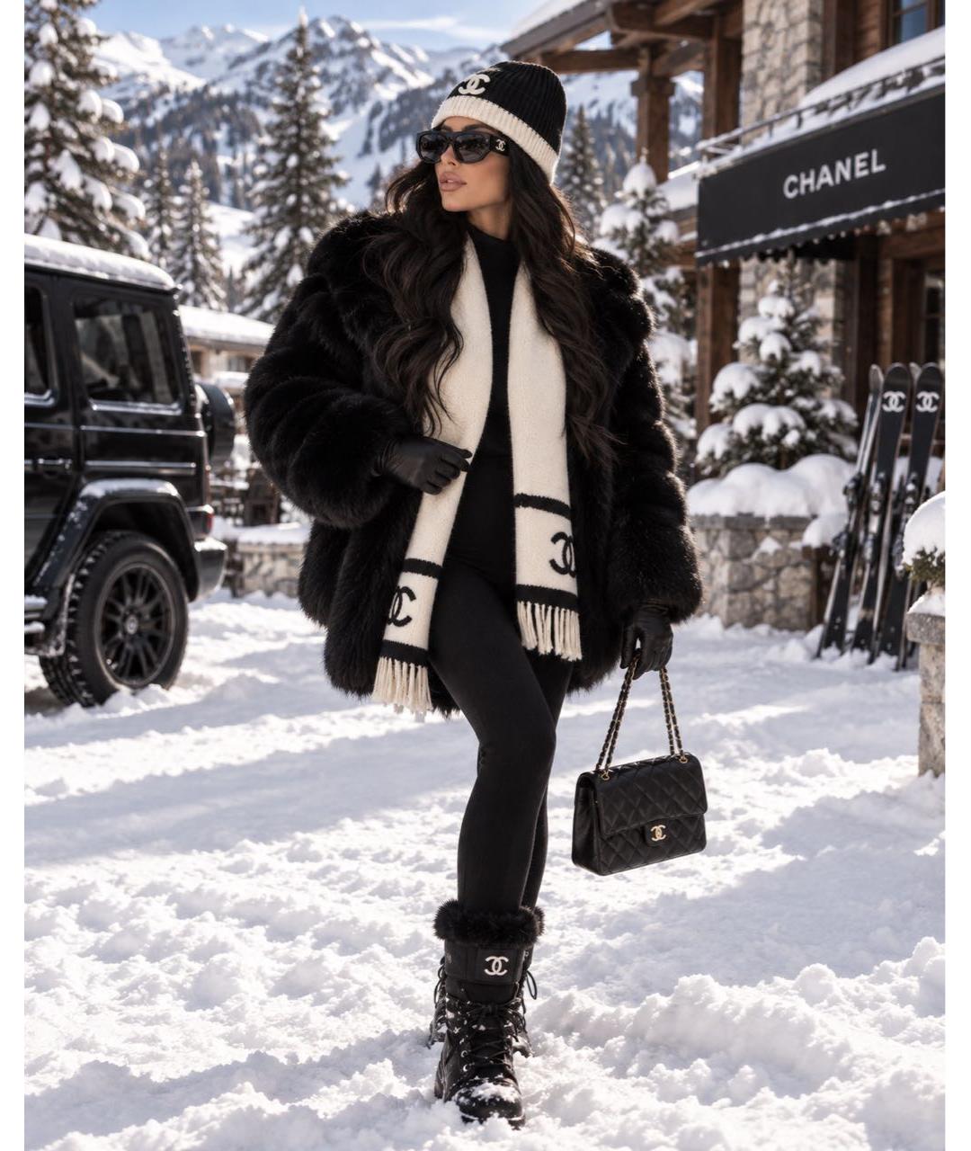CHANEL Черная кашемировая шапка, фото 4