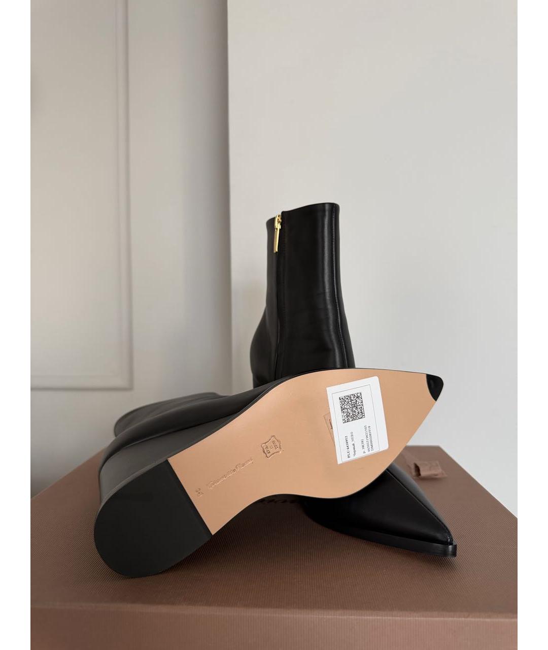 GIANVITO ROSSI Черные кожаные ботильоны, фото 5