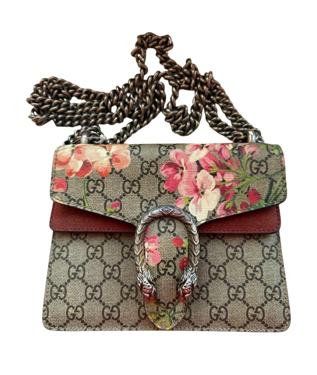 GUCCI Бежевая сумка с короткими ручками из канвы, фото 1