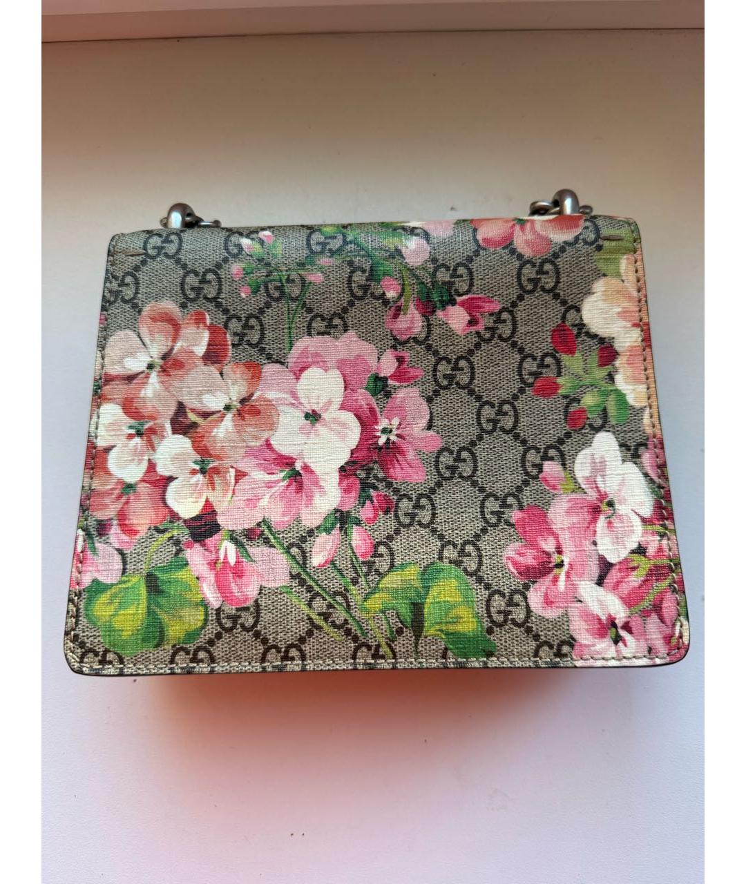 GUCCI Бежевая сумка с короткими ручками из канвы, фото 2