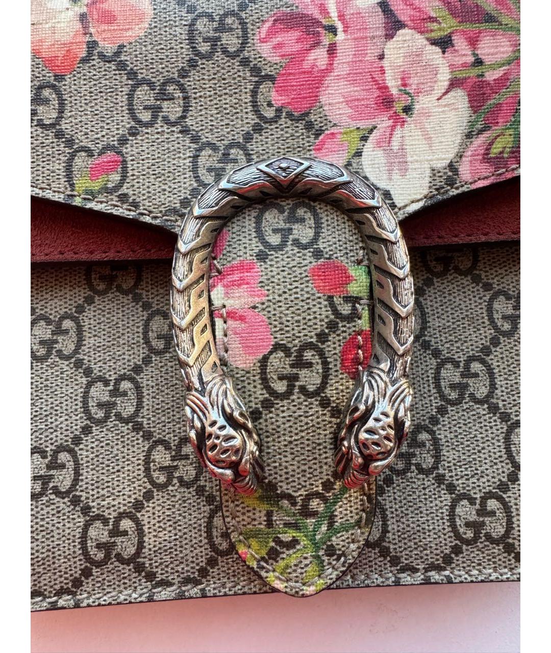 GUCCI Бежевая сумка с короткими ручками из канвы, фото 3
