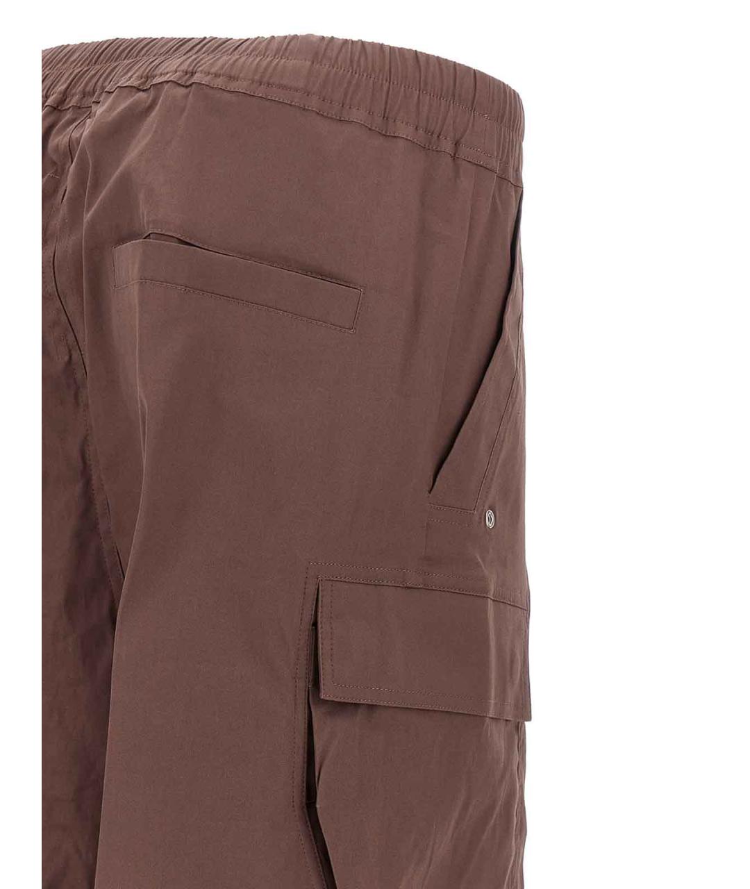 RICK OWENS Коричневые хлопковые повседневные брюки, фото 4