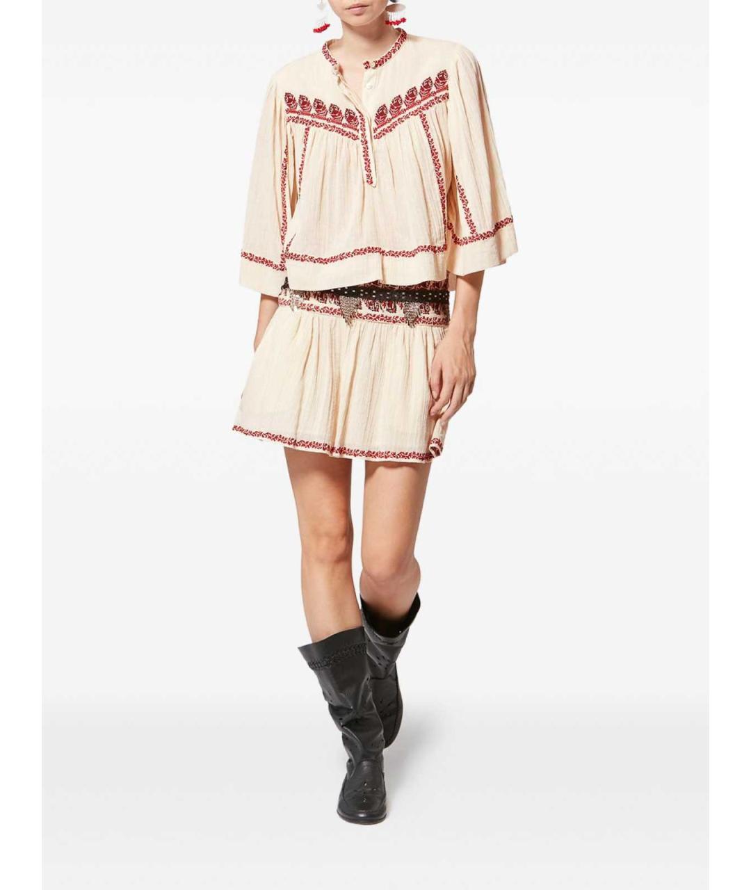 ISABEL MARANT ETOILE Бежевая юбка мини, фото 4